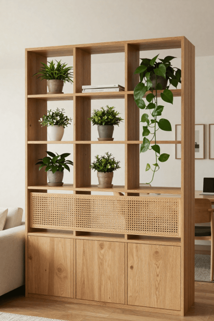 Scandinavian Plant Shelf Divider Styling Ideas