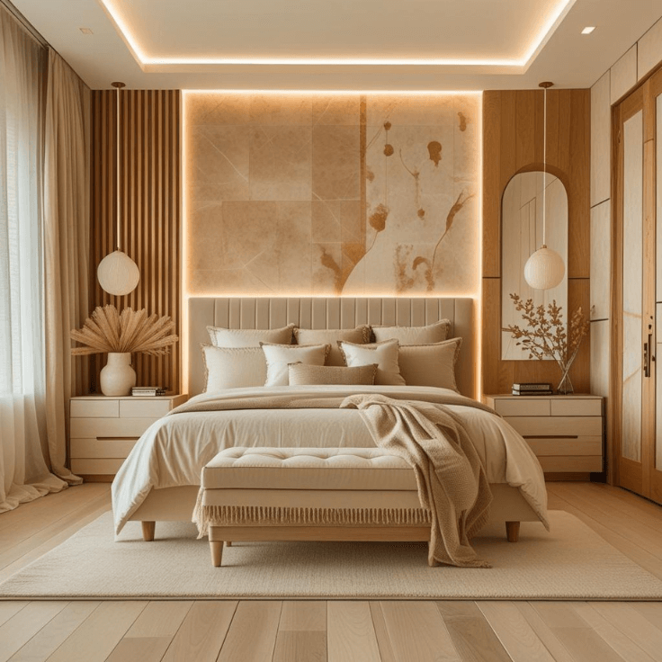 Textured Plaster Wall for Organic Warmth