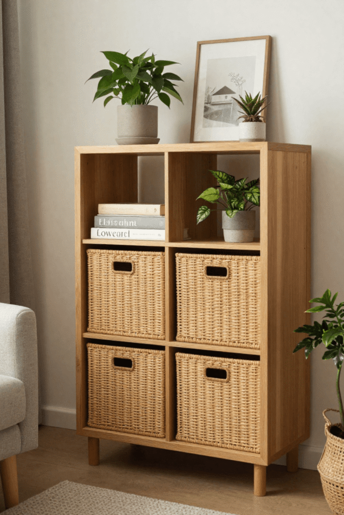 Use Woven Storage Baskets for Functional Decor