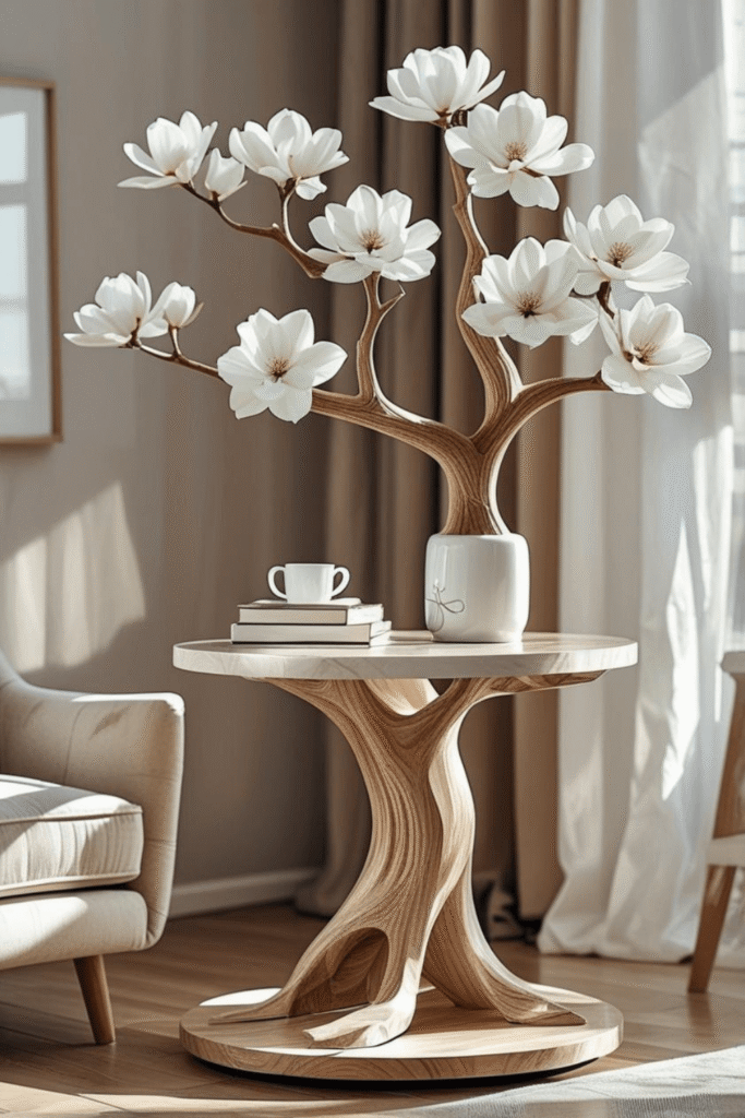 Artistic Tree Style Wooden Table for Modern Home Decor