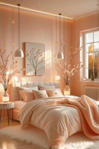Blush Peach Bedroom Ideas for a Soft Aesthetic Cozy Look