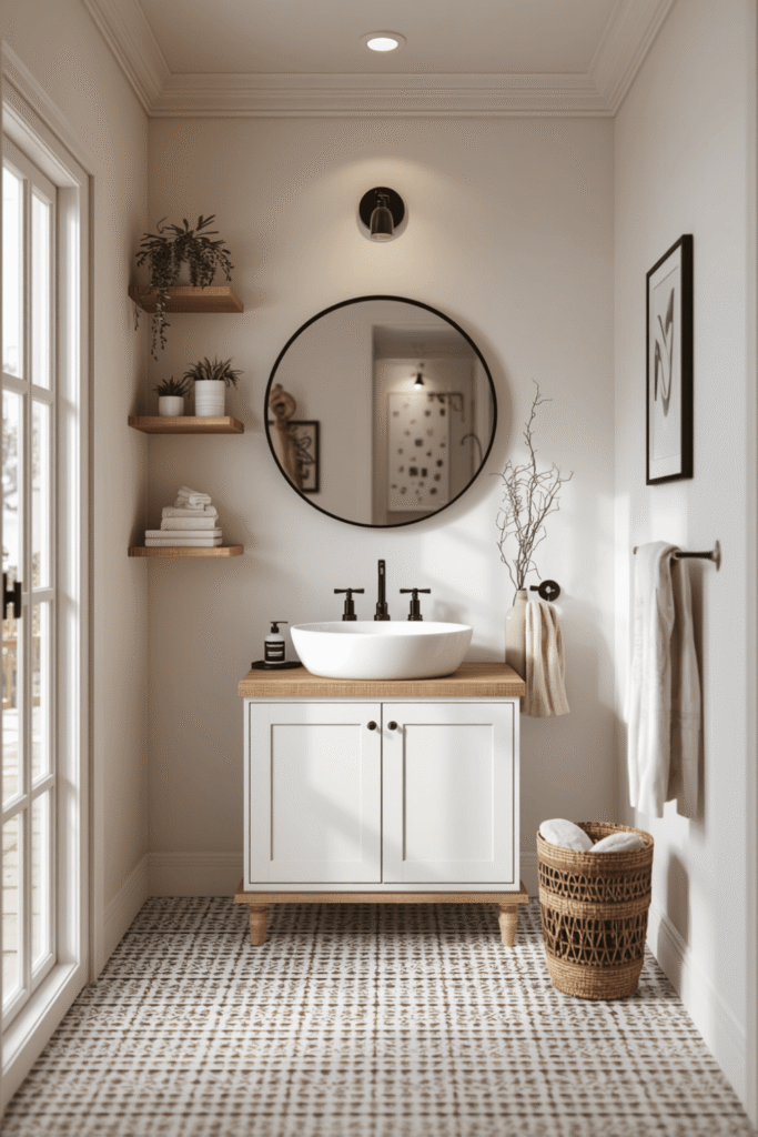 Budget-Friendly Small Bathroom Makeover with Farmhouse Style