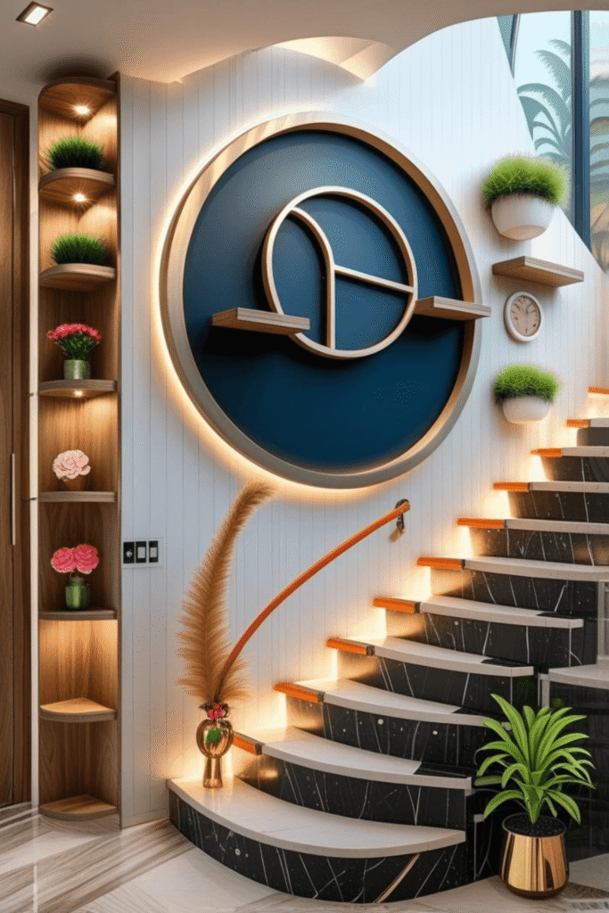 Contemporary Staircase Feature Wall Design Inspiration