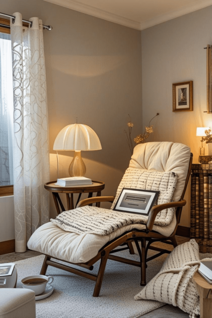 Cozy Reading Corner With Armchair And Warm Lighting Home Decor Idea