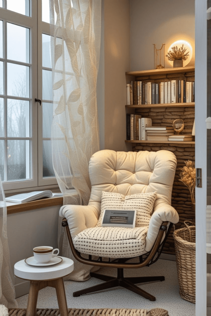 Cozy Reading Nook with Lounge Chair Design