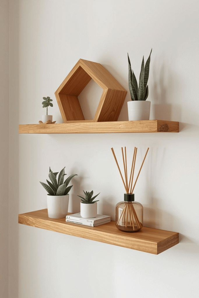 Creative Floating Shelf Wall Decor for Small Spaces