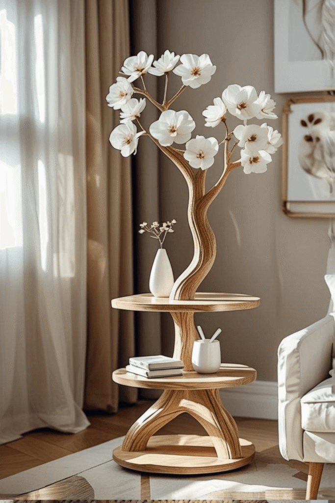 Creative Wooden Tree Table Ideas for Small Living Spaces