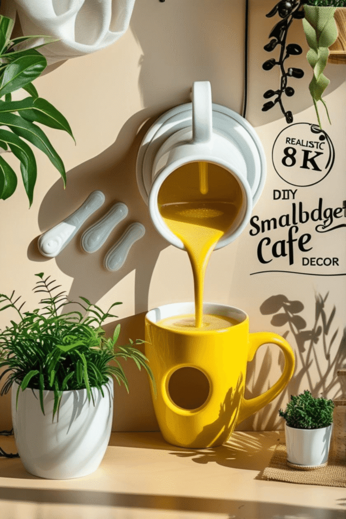 Creative coffee wall decor ideas for small cafes