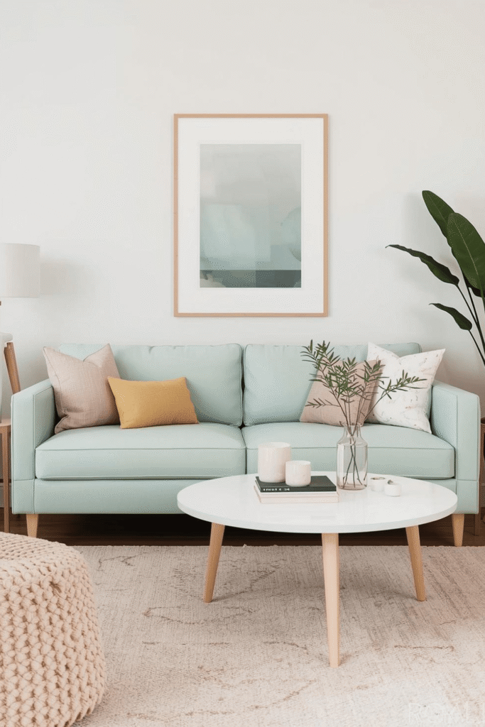 Elegant Pastel Living Room Interior Design Ideas