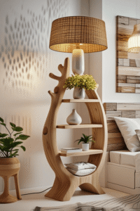 Elegant Tree Style Wooden Lamp for Scandinavian Home Decor