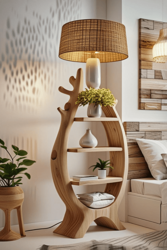 Elegant Tree Style Wooden Lamp for Scandinavian Home Decor