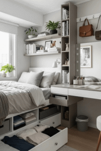 Genius Under-Bed Storage Ideas for Small Cream Bedrooms