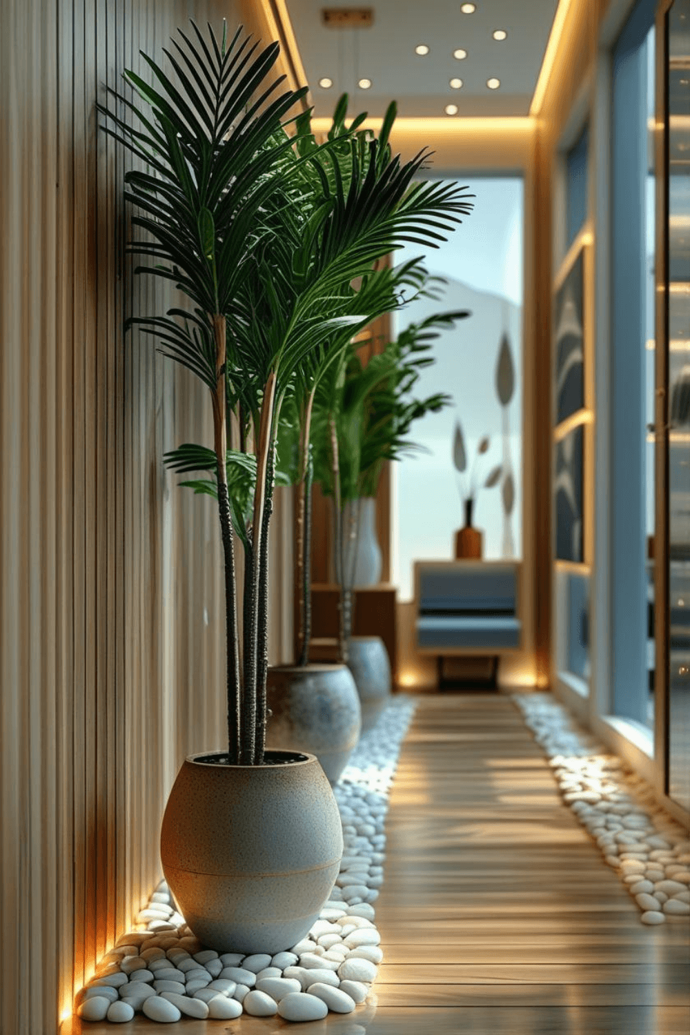 Large Indoor Plants for a Fresh Hallway Look
