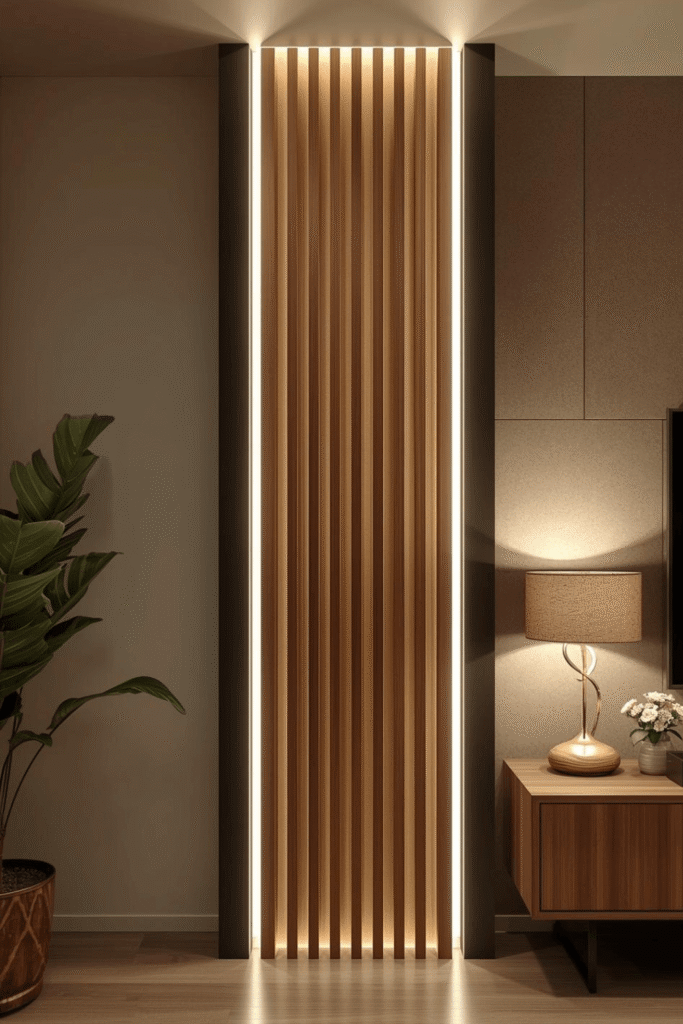 Luxury Interior Column Decor with LED Accent Lighting