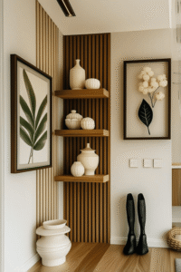 Minimal Framed Artwork for Floating Shelf Styling