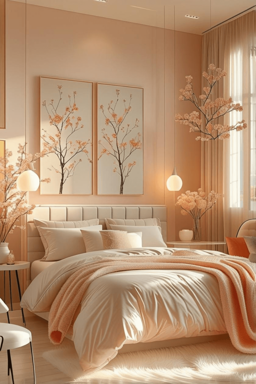 Minimal Peach Bedroom Ideas for a Clean and Elegant Look