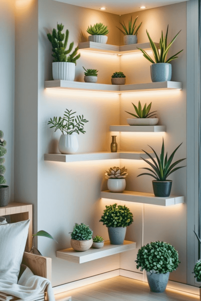 Minimalist Floating Shelf Plant Display for Modern Homes