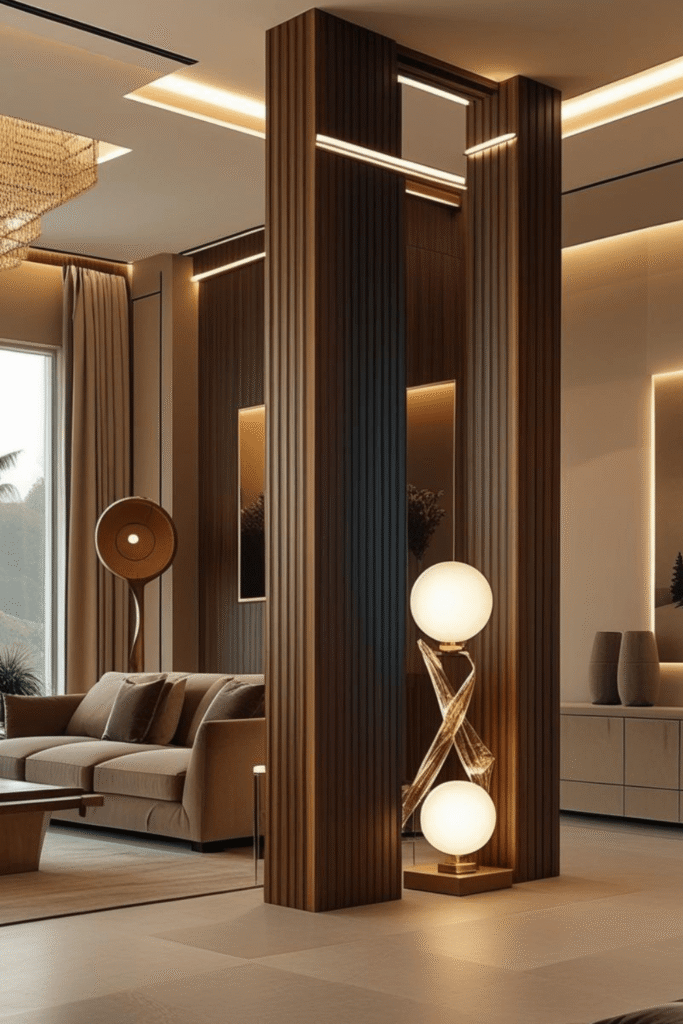 Modern Column Decor Ideas with LED Accent Lighting