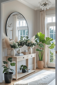 Modern Entryway Styling Ideas with Pampas Grass Decor