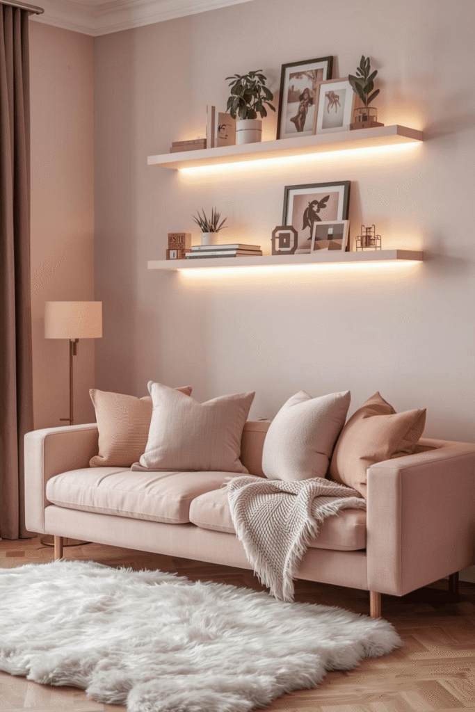 Modern Pink Reading Nook Ideas with Cozy Lighting