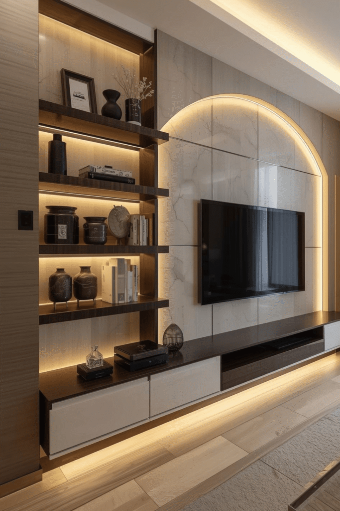 Modern TV Wall Design Ideas with LED Lighting