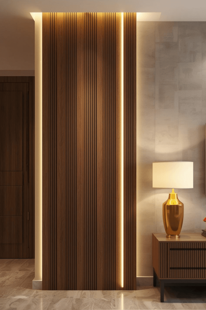 Modern Wooden Column Panel Design for Elegant Interiors