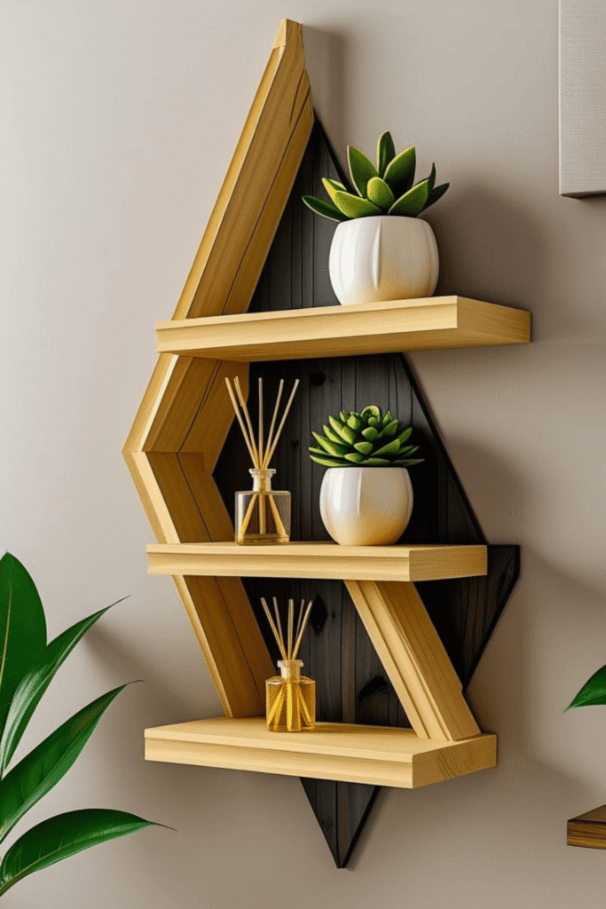 Modern Wooden Wall Shelf Design for Elegant Home Decor