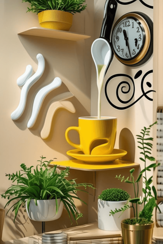 Modern cafe decoration ideas with plants
