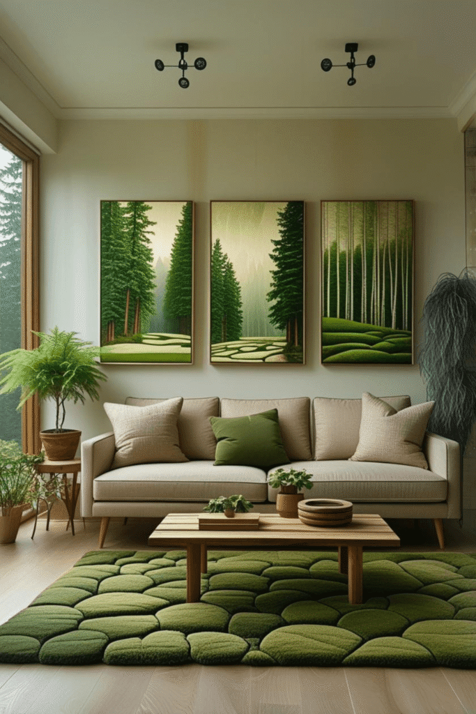 Moss Inspired Rug Living Room Ideas for Nature Lovers