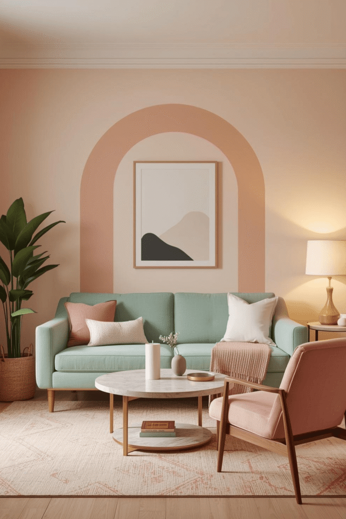 Pastel Accent Wall Ideas for Living Room Decor