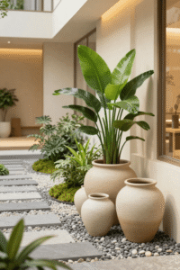 Pebble Garden Design for Small Hallways