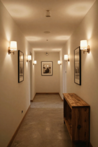 Soft Wall Sconce Lighting for a Cozy Corridor