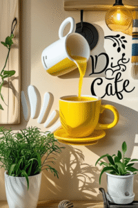 Unique cafe interior design ideas with artistic coffee themes