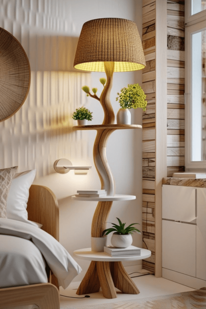 Wooden Tree Floor Lamp Ideas for Small Bedroom Spaces