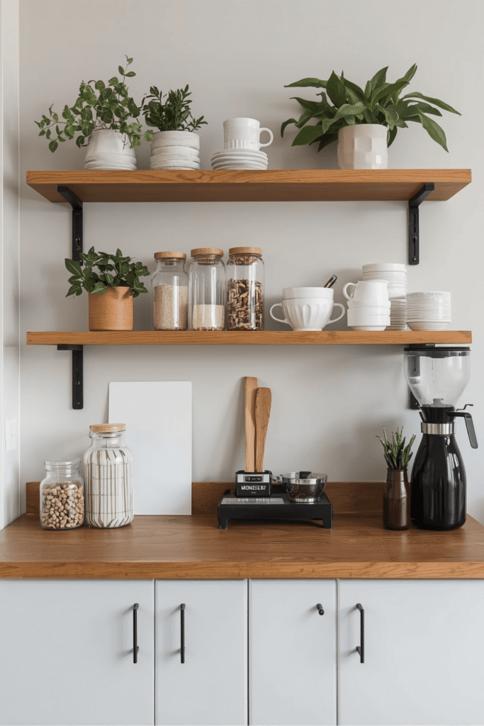 Create a Coffee Bar Shelf Decor Theme