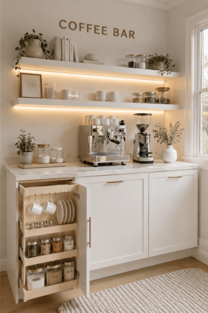Home Coffee Bar Ideas That Make Your Kitchen Feel More Stylish and Organized