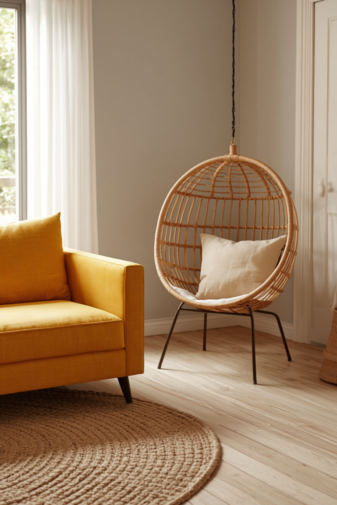 Pair It with a Rattan or Wicker Accent Chair