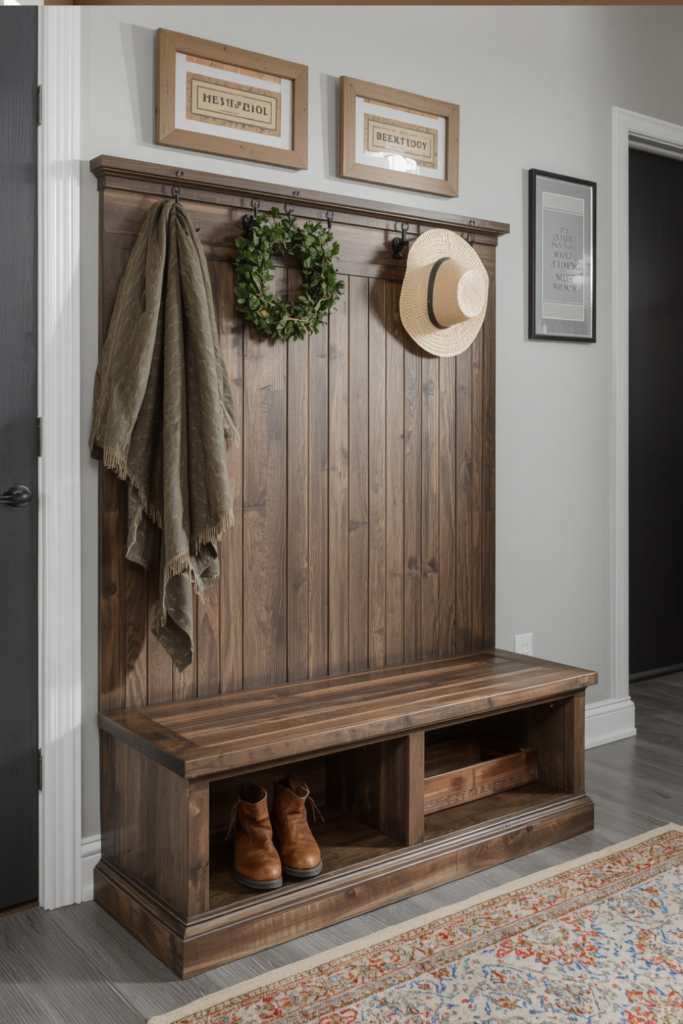 Strategic Organization Mudroom Storage with Bench