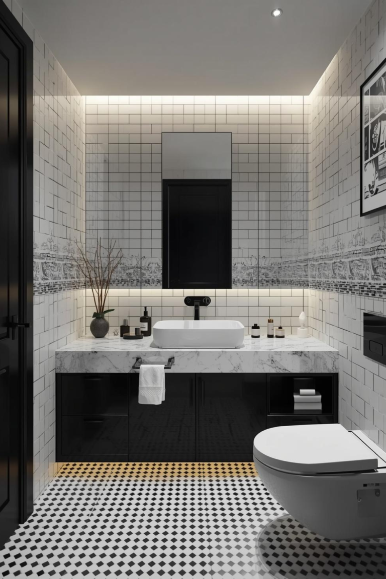 Stunning Ways to Design a Black and White Tile Bathroom for a Timeless Look
