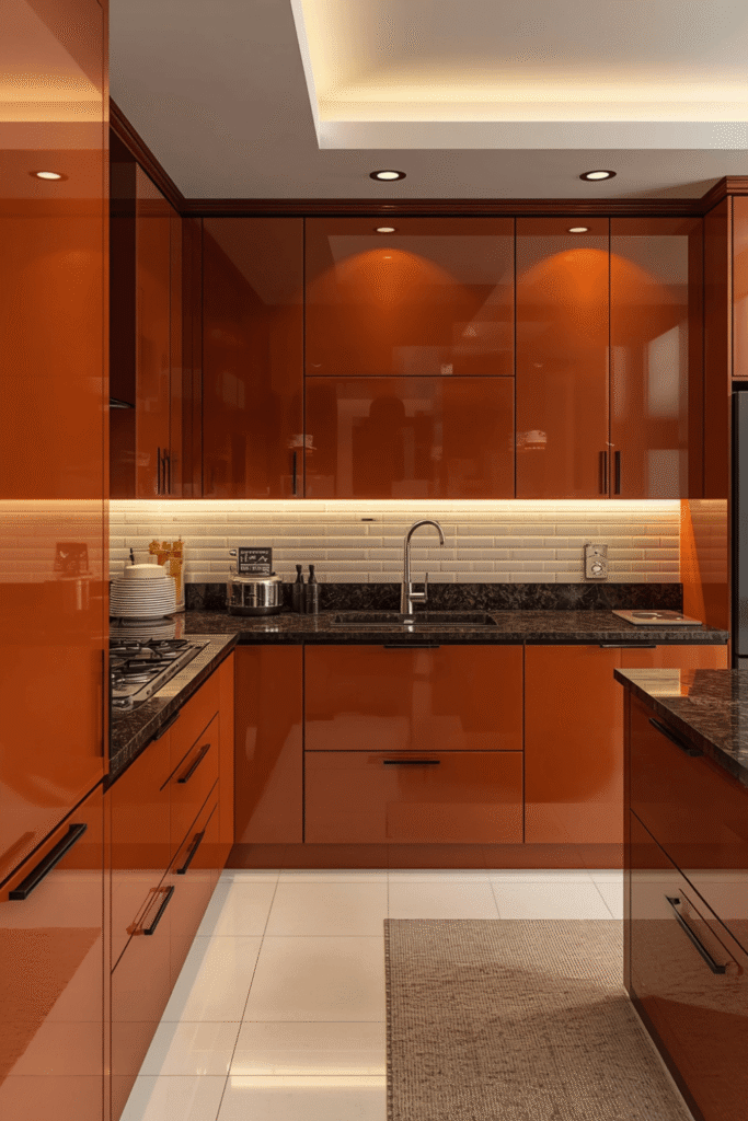 1. Burnt Orange Kitchen Cabinets for a Rich, Earthy Look