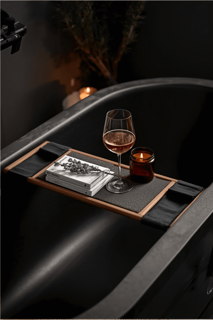 10. Bambusi Deluxe Bamboo Bath Tray with Book Holder