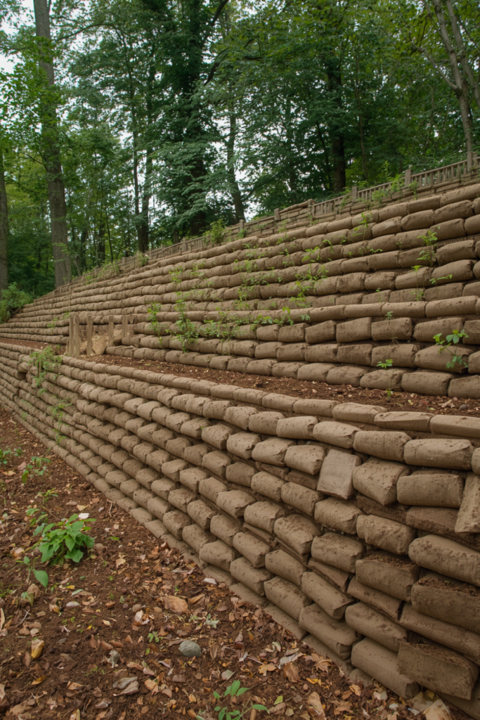 10. Sandbag Retaining Wall