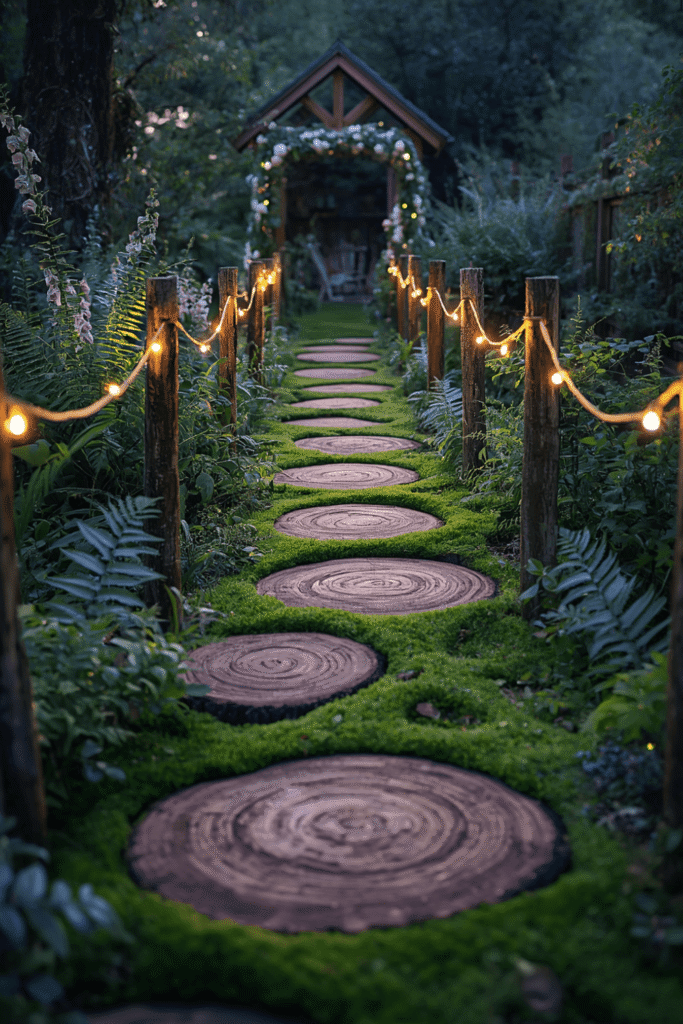 10. Wooden Round Stepping Stones