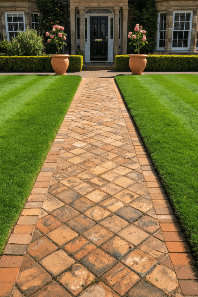 11. Brick Stepping Stones in Grass