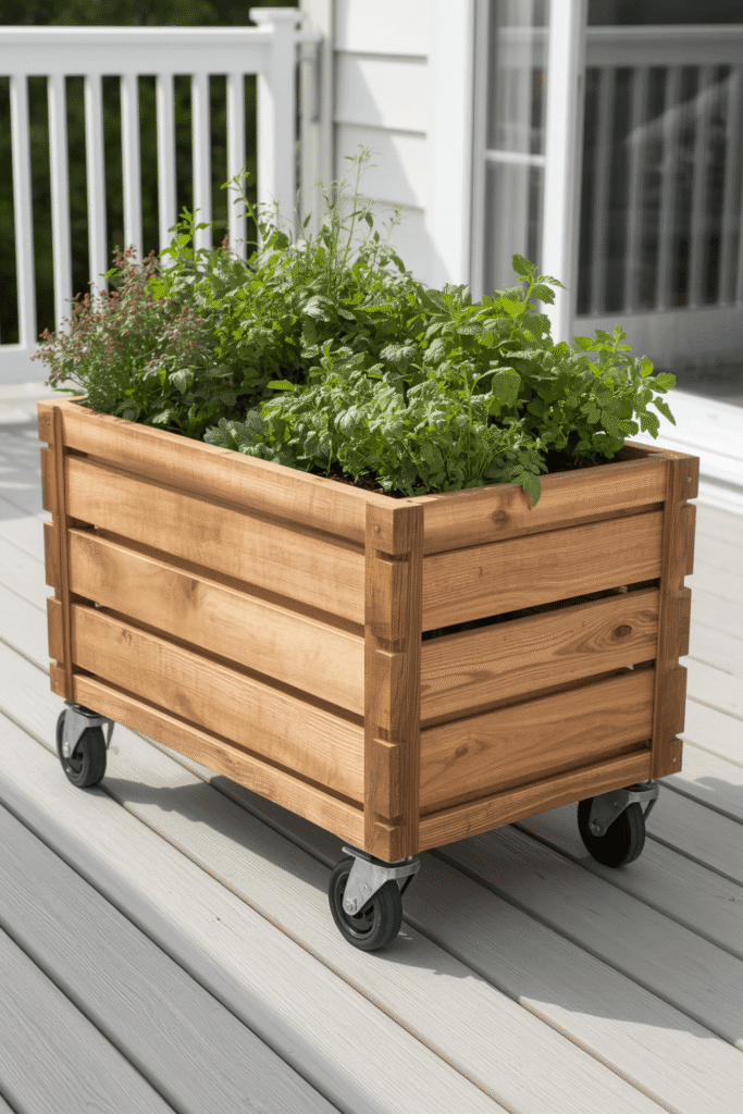 12. Pallet Planter on Wheels