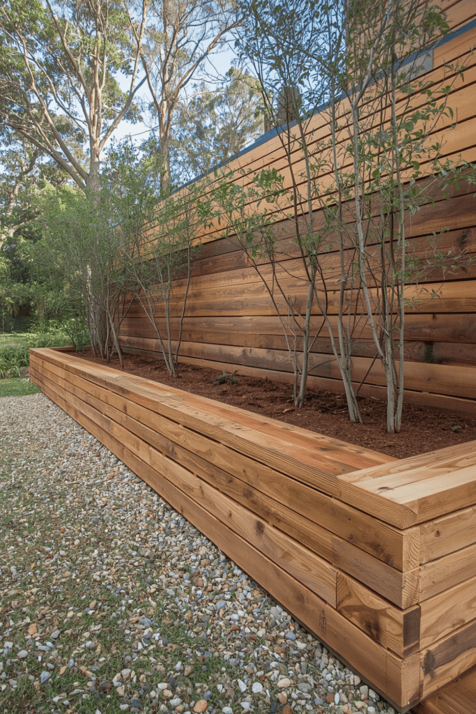 12. Timber Sleeper Retaining Wall (Horizontal Stack)