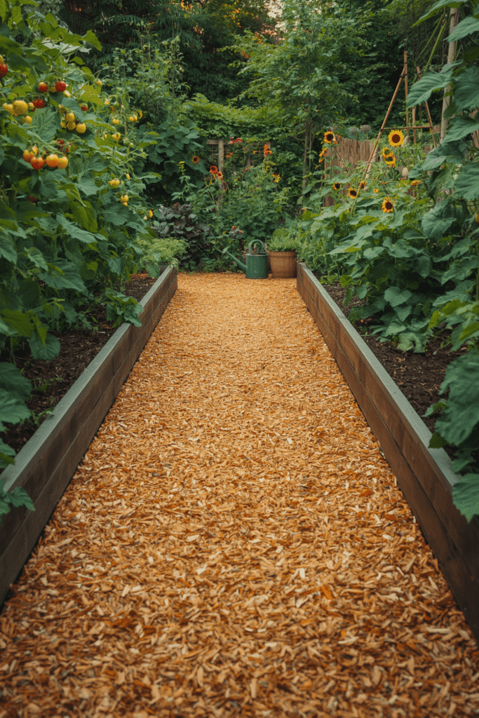 12. Wood Chip Garden Path