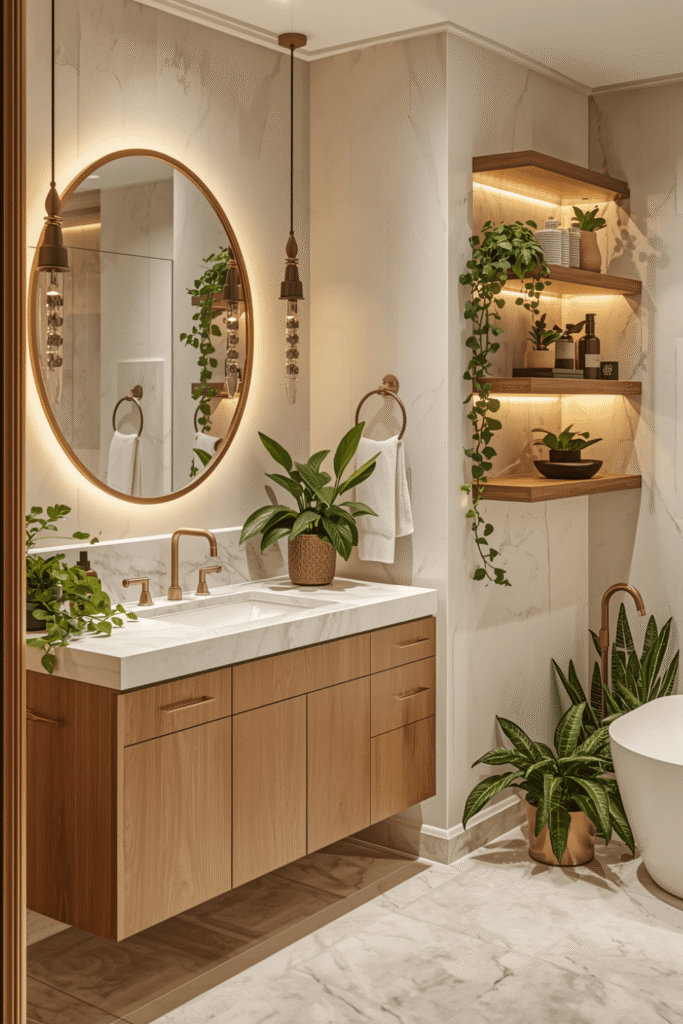 13. Bathroom Greenery Decorating Ideas