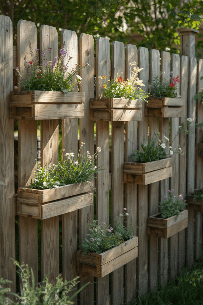 14. Pallet Fence Planter