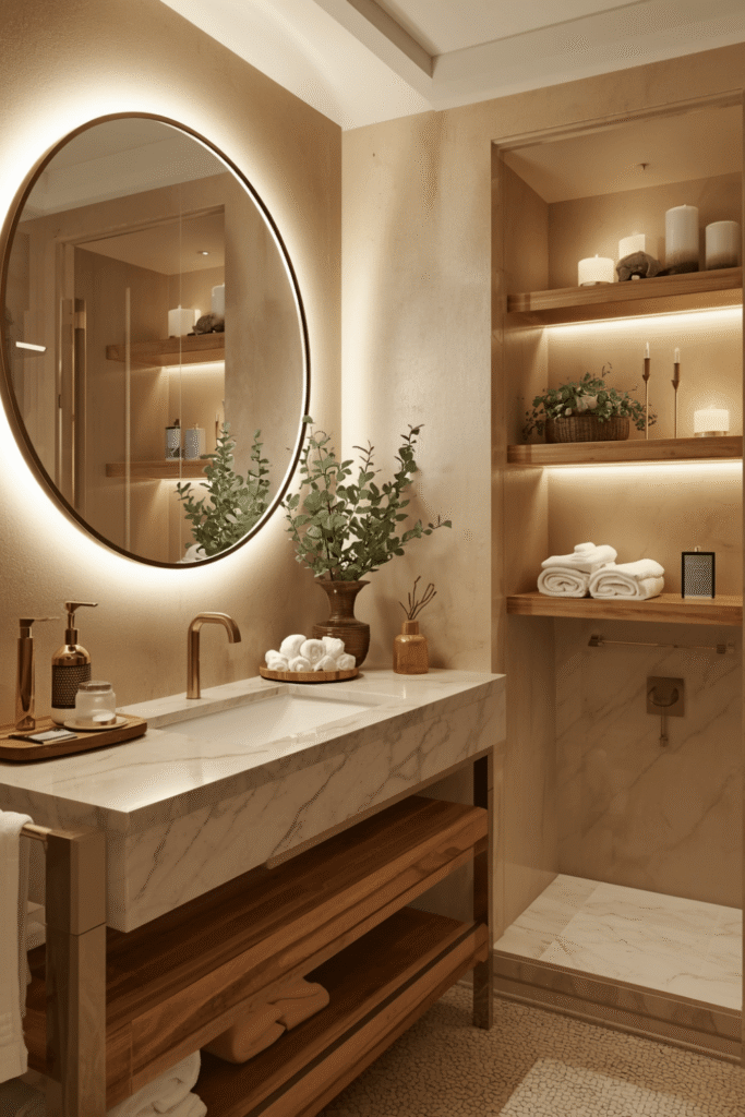 14. Spa-Inspired Bathroom Plant Decor